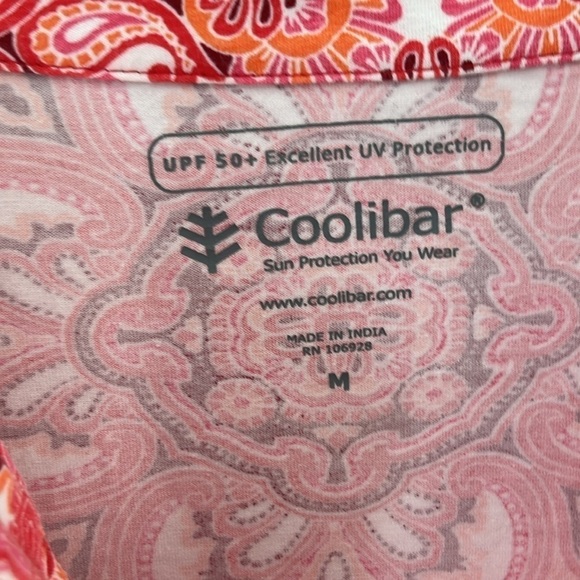 Coolibar NWOT pink Beach Medallion Oceanside Dress size Medium Notch-Neck - Picture 2 of 5